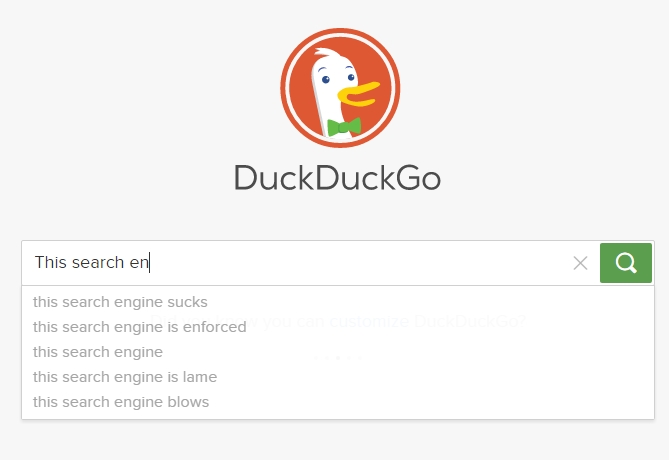 DuckDuckGo auto Suggest