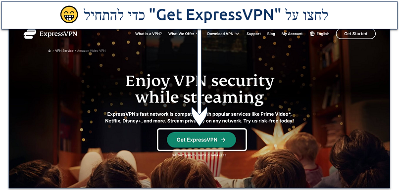 Screenshot of ExpressVPN's streaming page